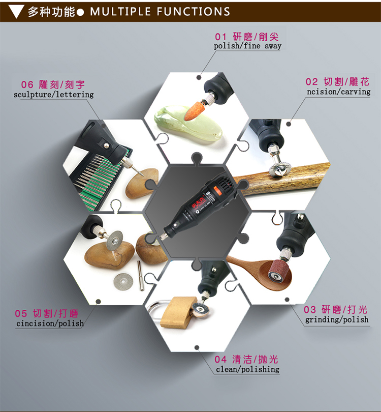 Dearmei Grinder Elektrik Mini 8000-30000RPM - Black